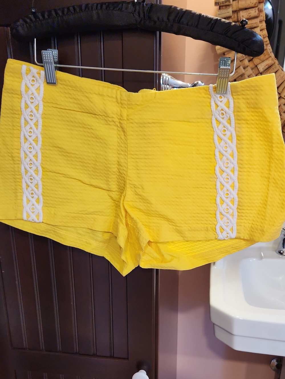 Lilly Pulitzer Bright Yellow Crochet-Trim Shorts Size 8